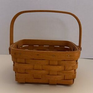 Longaberger Woven Tan Basket with Handle.